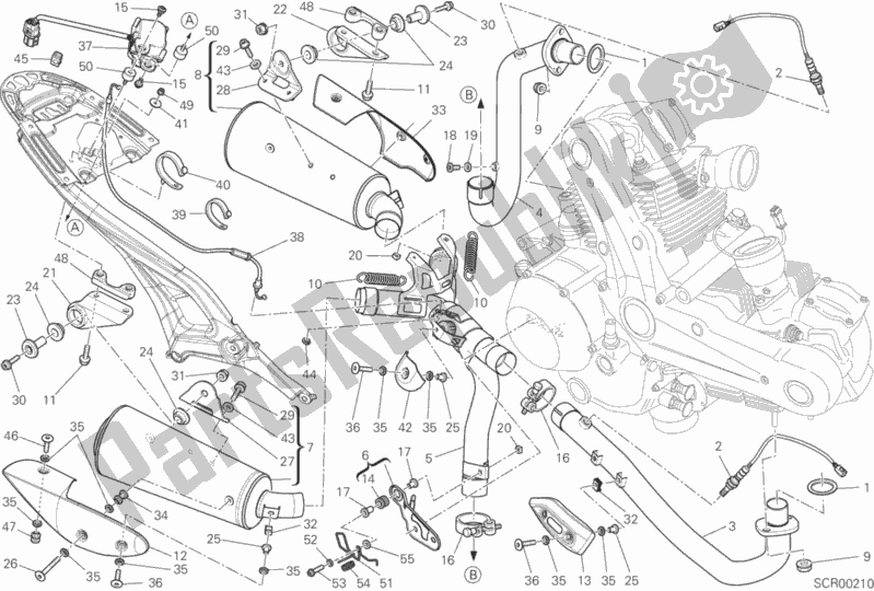 Todas as partes de Sistema De Exaustão do Ducati Monster 795 ABS Corse Stripe CHN-Thailand 2014